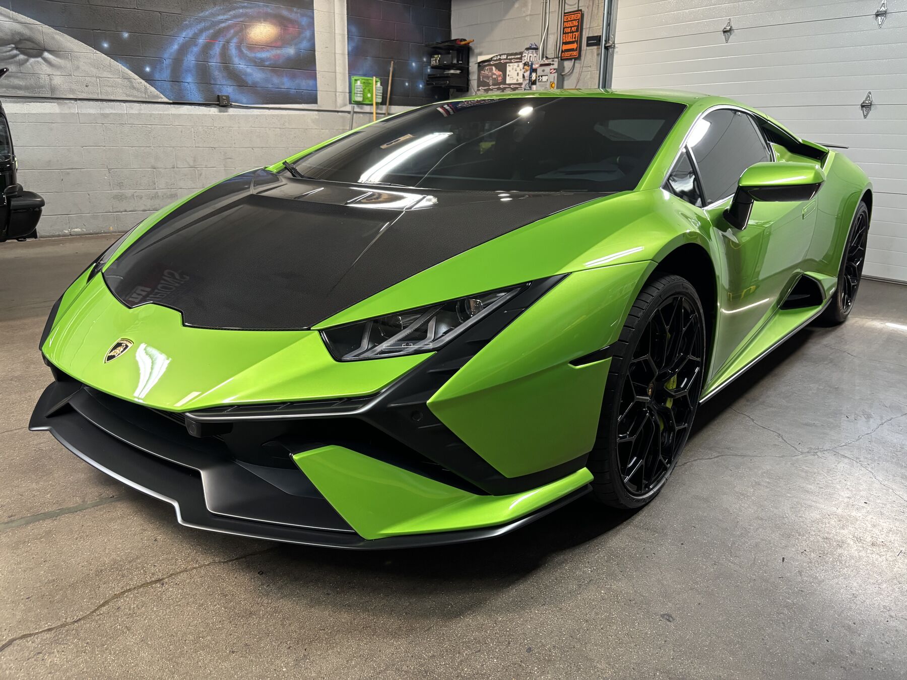 Green Lamborghini at Proguard Auto